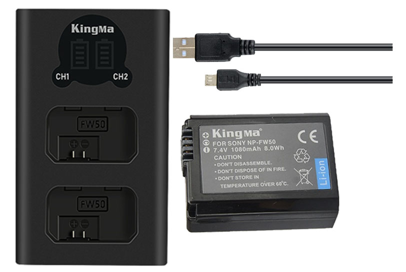 Pin sạc Kingma Ver 2 cho Sony NP-FW50, Hàng chính hãng