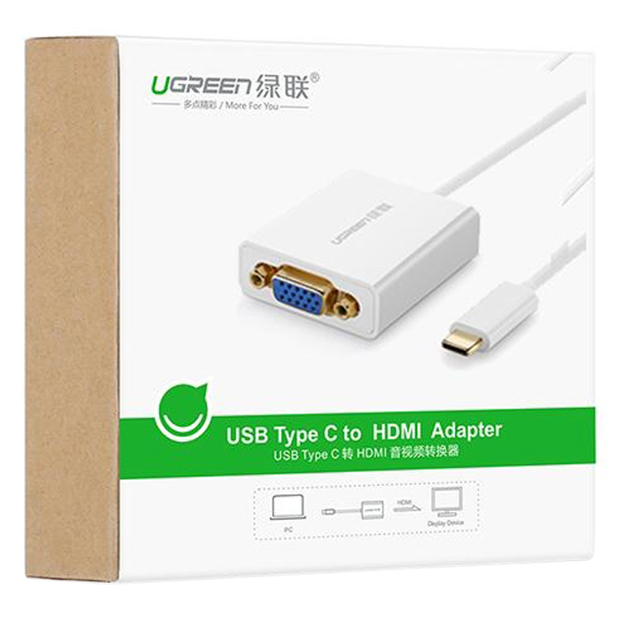 Cáp USB-C To VGA Ugreen (40274) - Hàng nhập khẩu