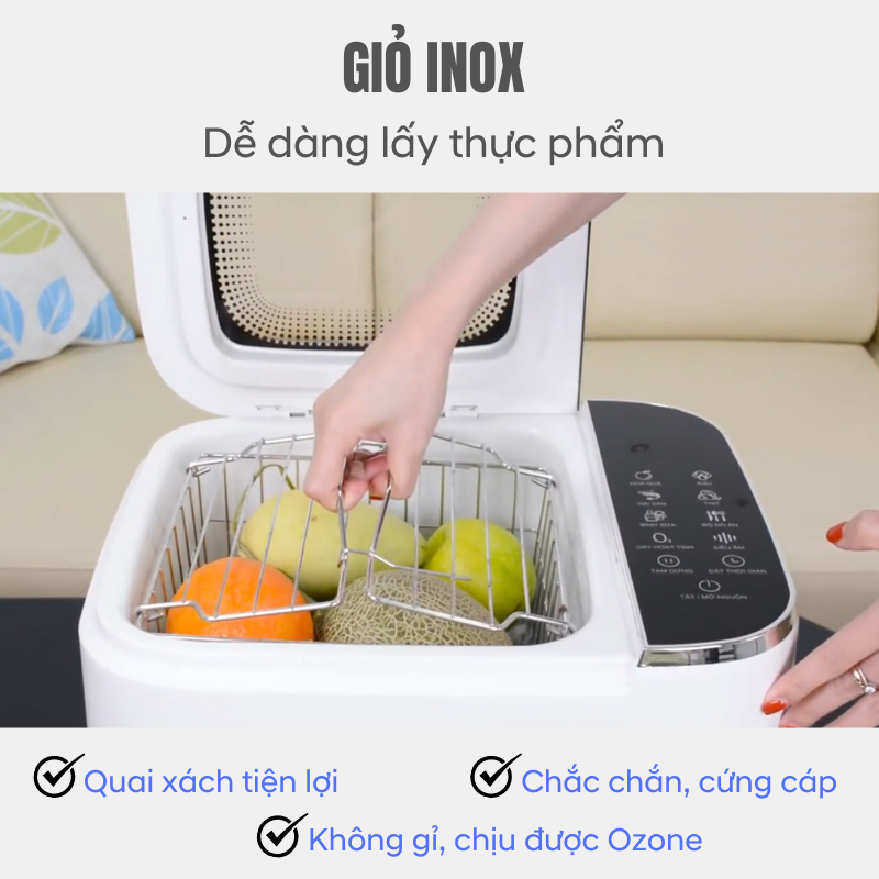 Máy khử độc thực phẩm đa năng Dr,zone Ozone is Life Ecomama công nghệ Ozone & sóng siêu âm - Dung tích 11L- Hàng chính hãng