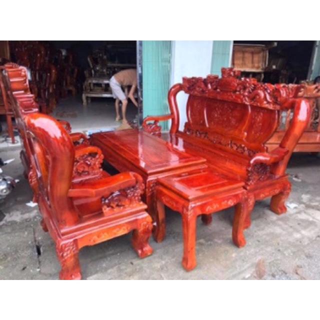 Bộ ghế ghê đỉnh gỗ sà cừ tay 10