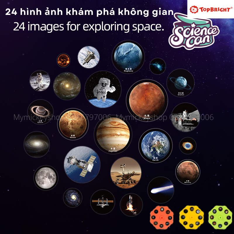 Bộ đồ chơi mô hình lắp ráp khoa học Top Bright các hành tinh hệ mặt trời Science Can Solar System