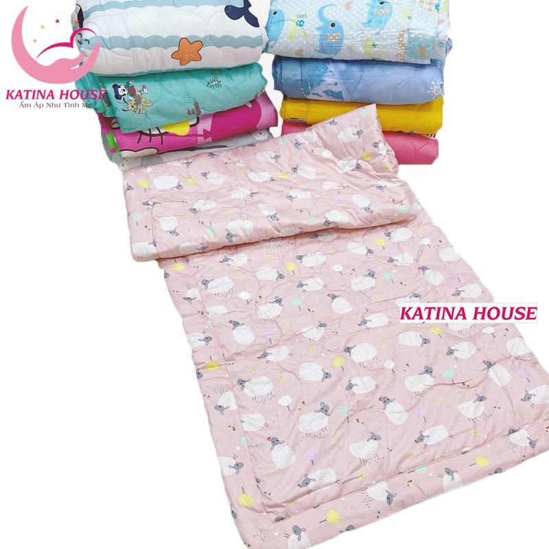 Chăn mền cho bé lớn 1.5x1.8m, vải Cotton Satin Hàn Quốc đẹp chần gòn lông vũ mỏng siêu mềm mại, mát