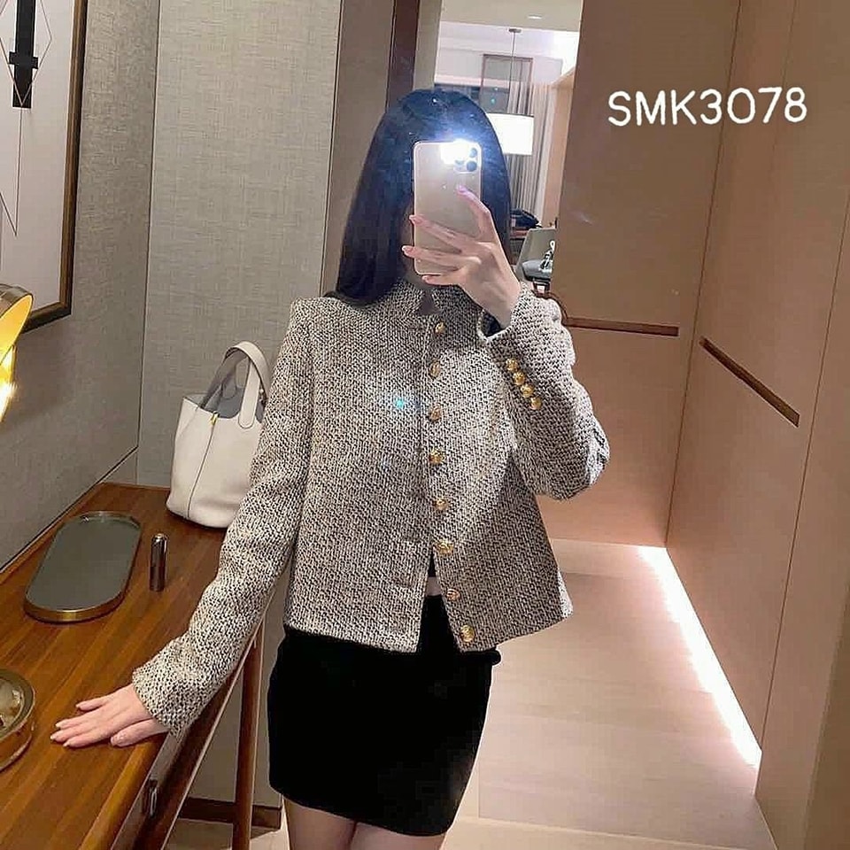 ÁO KHOÁC DẠ BLAZER FORM NGẮN PHỐI NÚT CAO CẤP