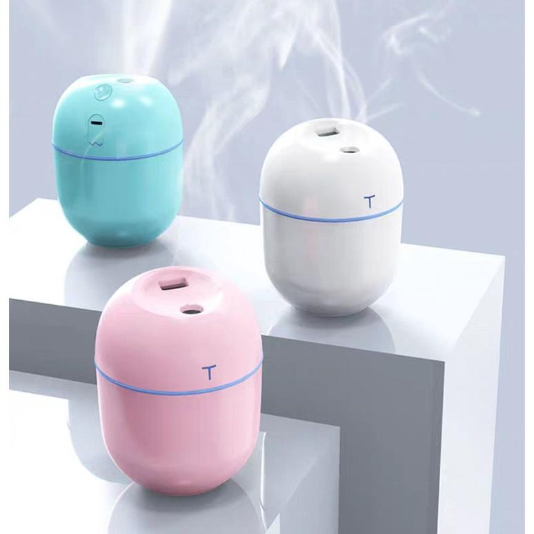 Máy khuếch tán tinh dầu phun sương mini 220ml tạo ẩm toả hương thơm có đèn dùng cho phòng ngủ và trong xe hơi khử mùi