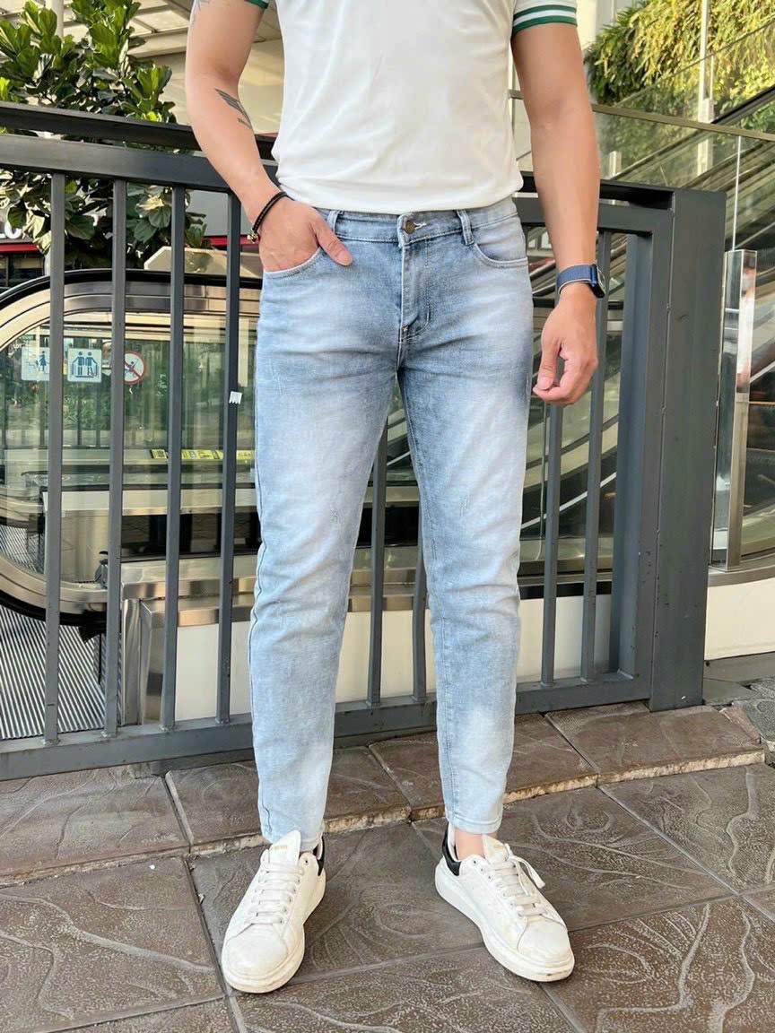 Quần jean nam chất bò cao cấp Jean co dãn 4 chiều cực đẹp form dáng skinny chuẩn men