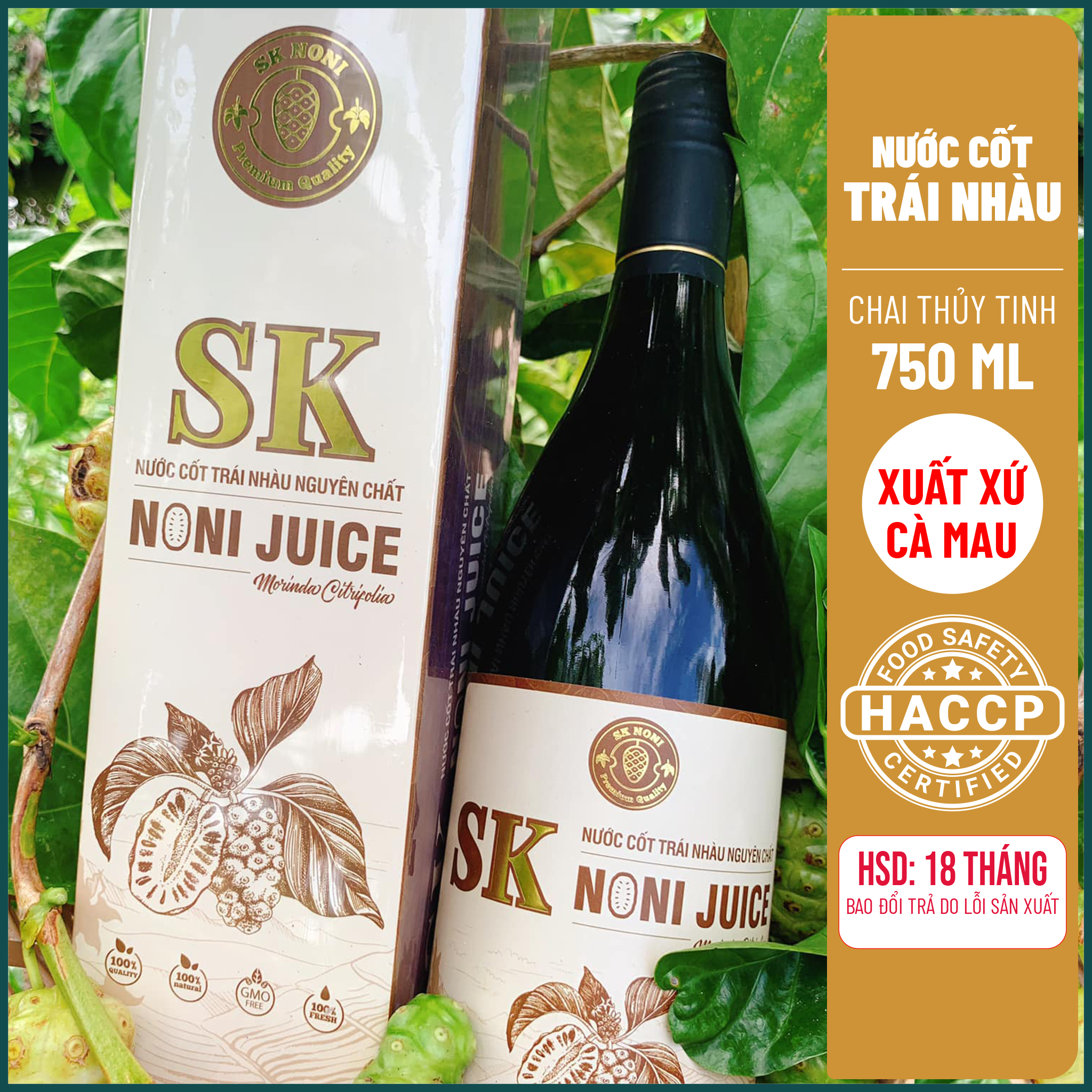 Nước Cốt Trái Nhàu Tươi Nguyên Chất Tách Mùi 750 ml SK Noni Juice Premium