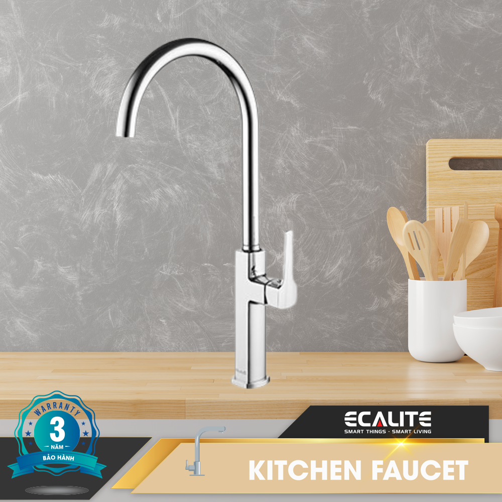 Vòi rửa chén nóng lạnh Ecalite EF-H074C - Đồng thau mạ chrome - Hàng chính hãng