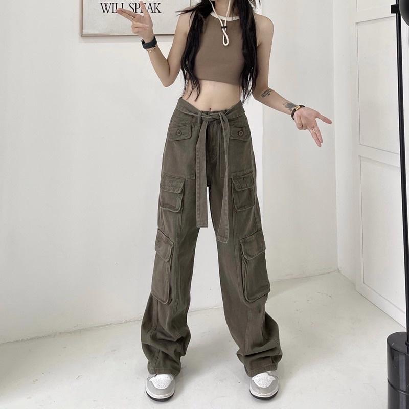 Quần kaki dài suông ống rộng túi hộp màu ĐEN trơn form nam nữ unisex Quần baggy kaki style Ulzzang