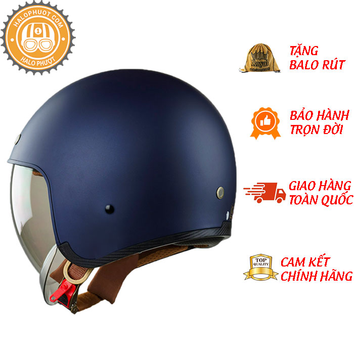 Nón bảo hiểm 3/4 ROYAL M139 có kính âm màu XANH MỰC NHÁM