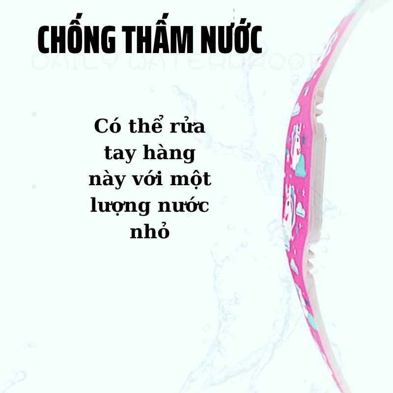 Đồng hồ trẻ em, đồng hồ Unicorn màn hình LED cho bé gái dây nhựa mềm dẻo cho bé từ 3 đến 14 tuổi Xu Xu Kids