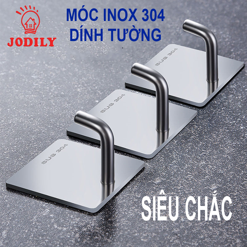 Móc INOX 304 Treo Đồ nặng, treo thớt, nồi niêu INOX 304 [CHỐNG NƯỚC, CHỐNG RỈ] Dán Mọi Bề Mặt