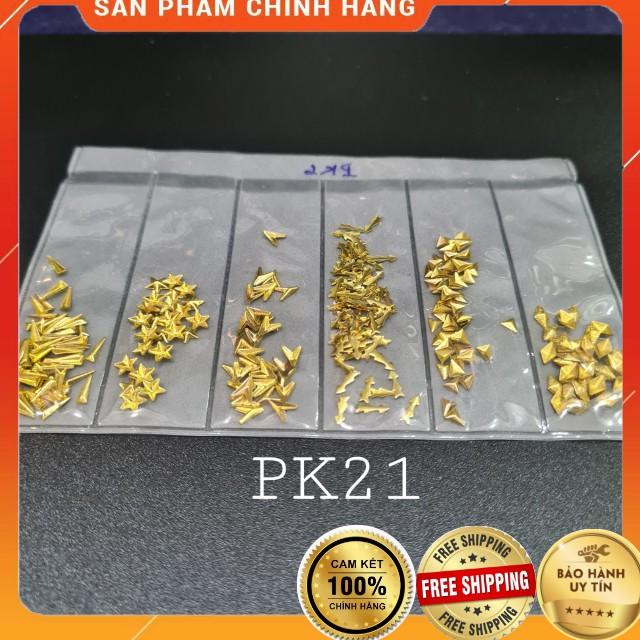 Phụ kiện kim loại 3D màu vàng, bạc trang trí móng