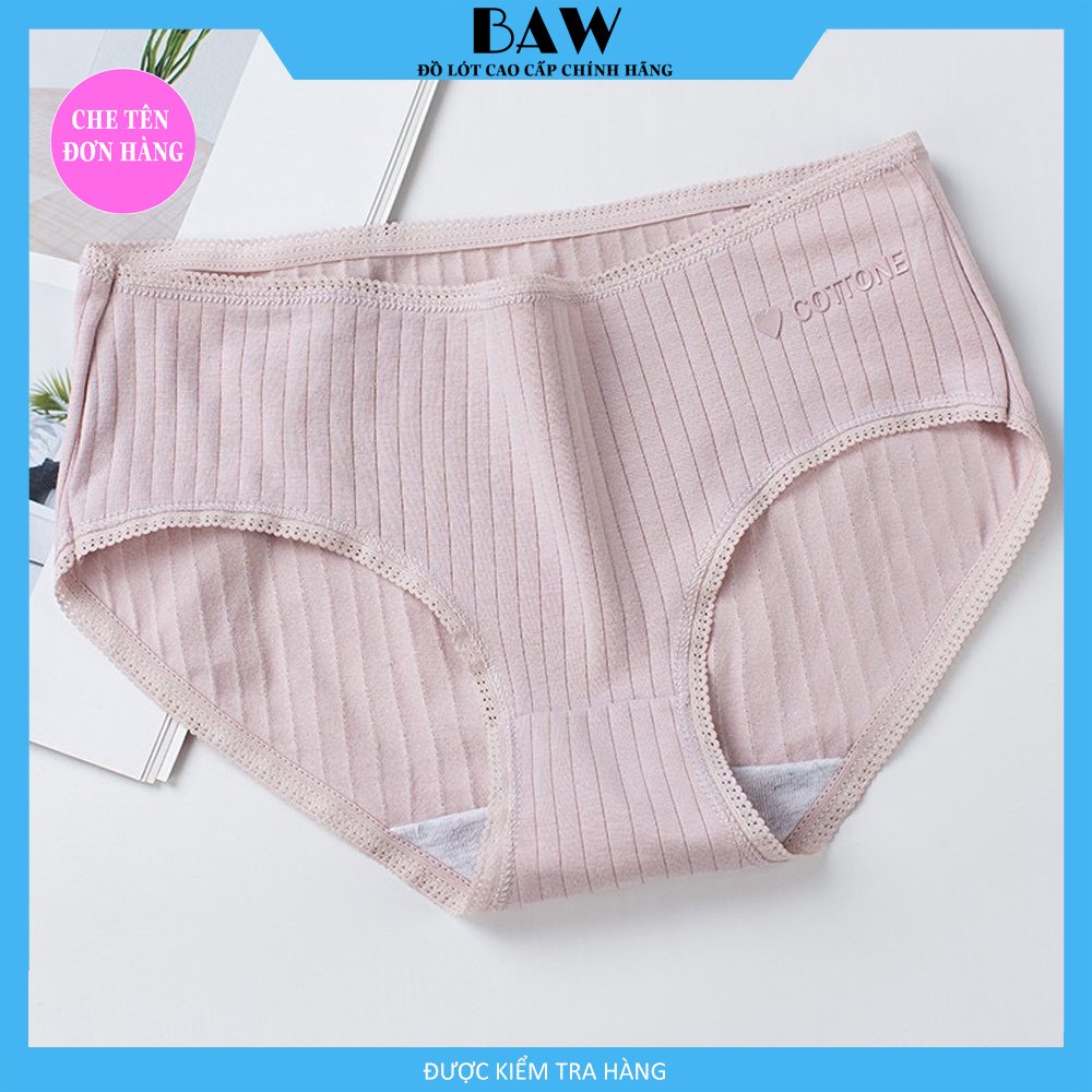 Hình ảnh Bộ 5 Quần Lót Cotton Không Đường May thương hiệu BAW Kháng Khuẩn Thoáng Mát Màu Sắc Tùy Chọn Cho Nữ QLN15