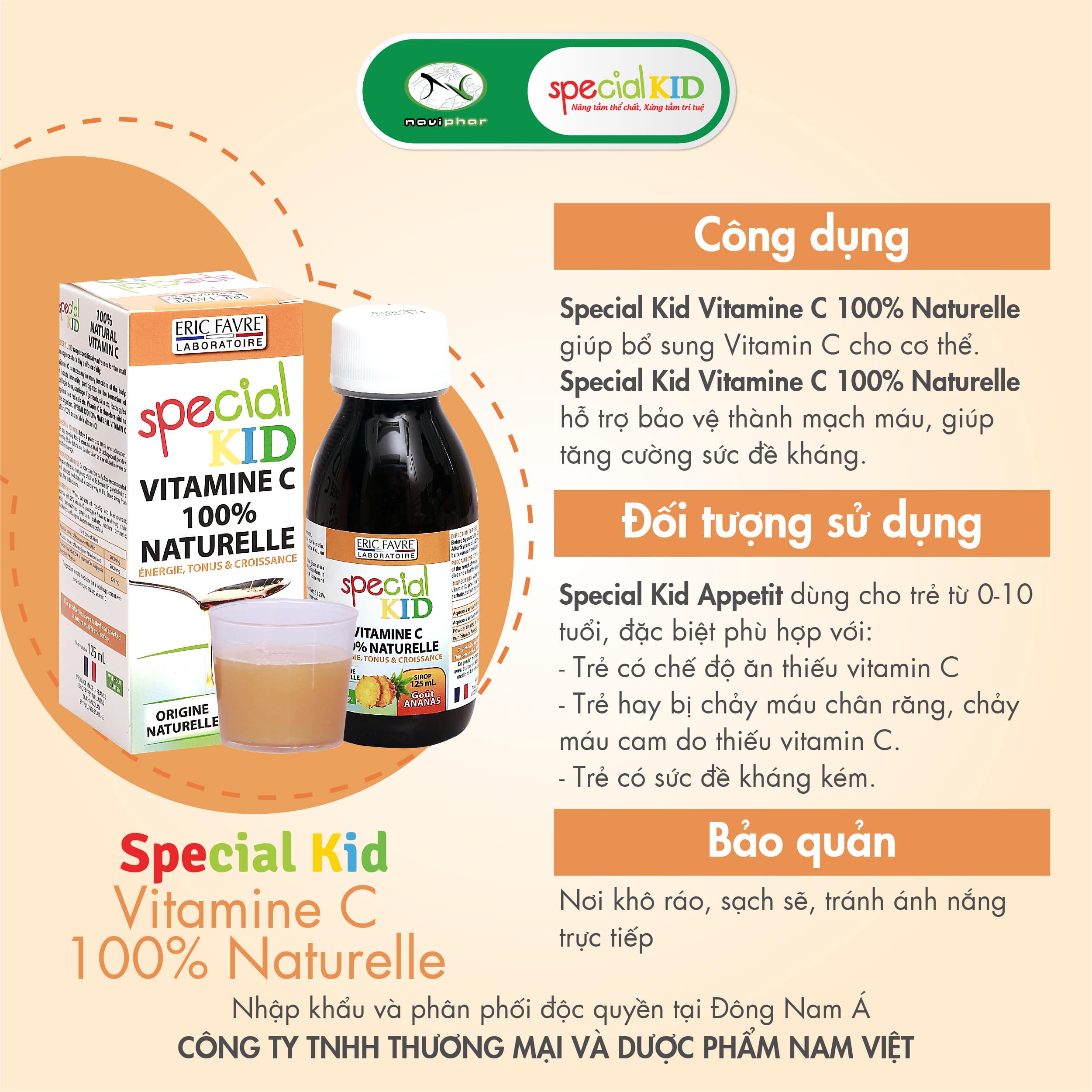 TPBVSK Special Kid Vitamine C 100% Naturelle - Siro bổ sung Vitamine C hữu cơ tự nhiên, tăng cường sức đề kháng