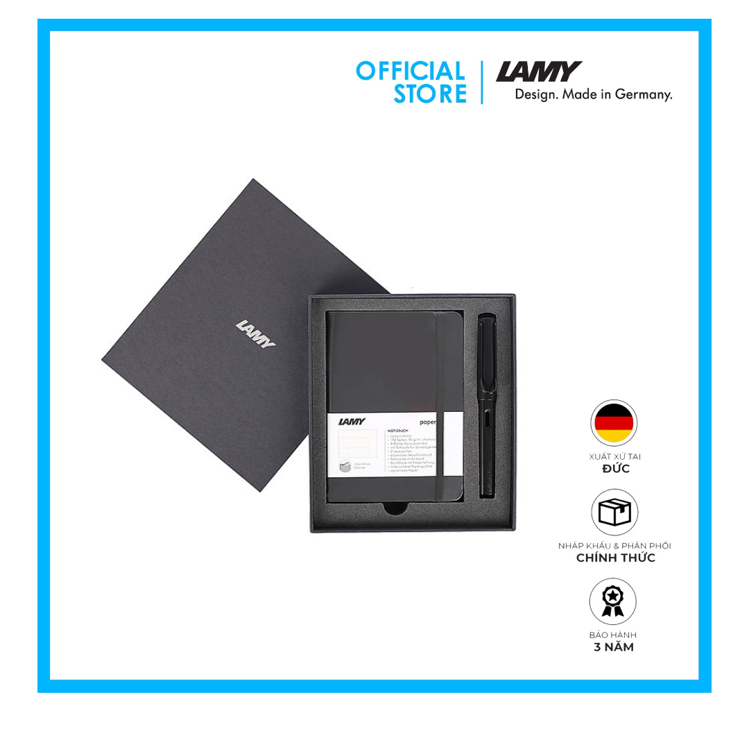 Gift Set Lamy Notebook A5 Softcover Black + Lamy Safari White - GSNSa006