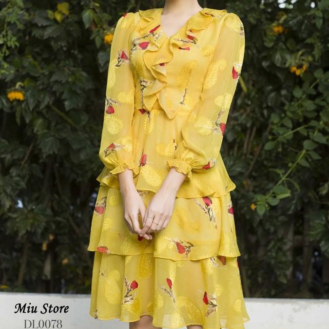 Váy xòe 3 tầng bèo cổ Miu Store DL0078
