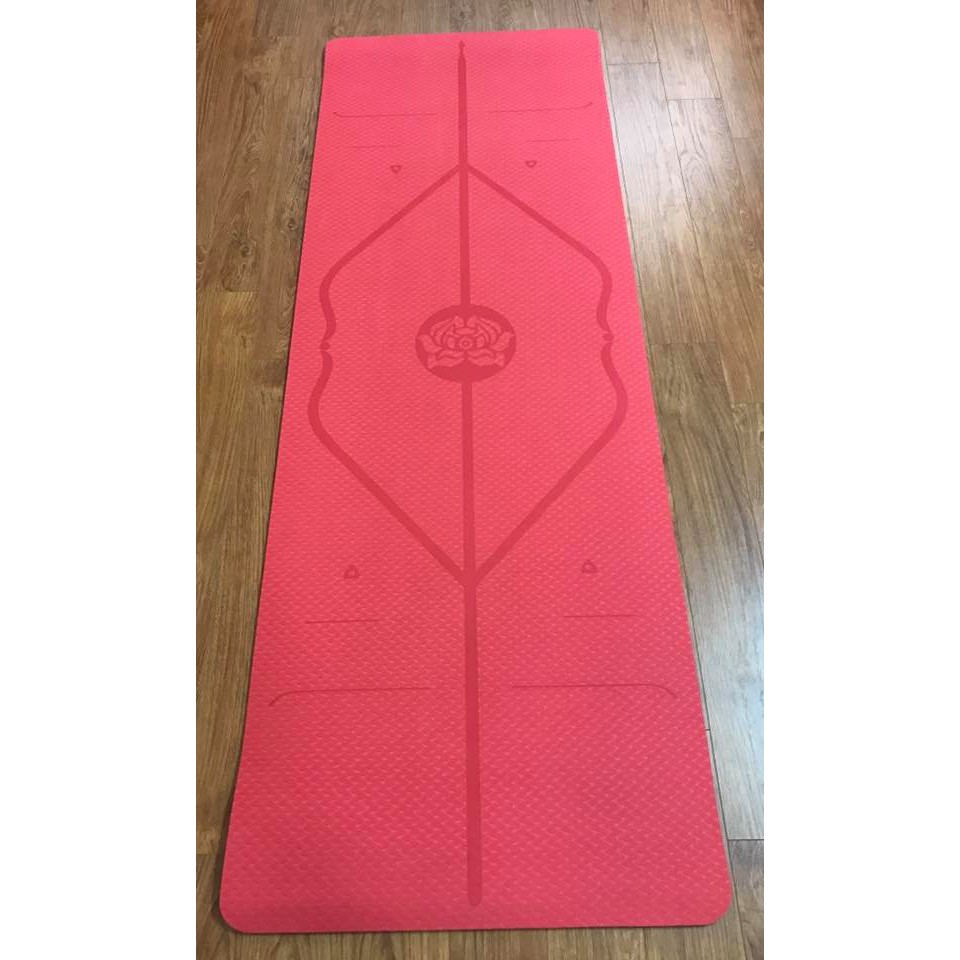 Thảm Tập Yoga, Thảm Tập Gym Định Tuyến 8Mm 1 Lớp Eco Chính Hãng Đại Nam Sport Kèm Túi Và Dây Buộc Thảm - Đỏ