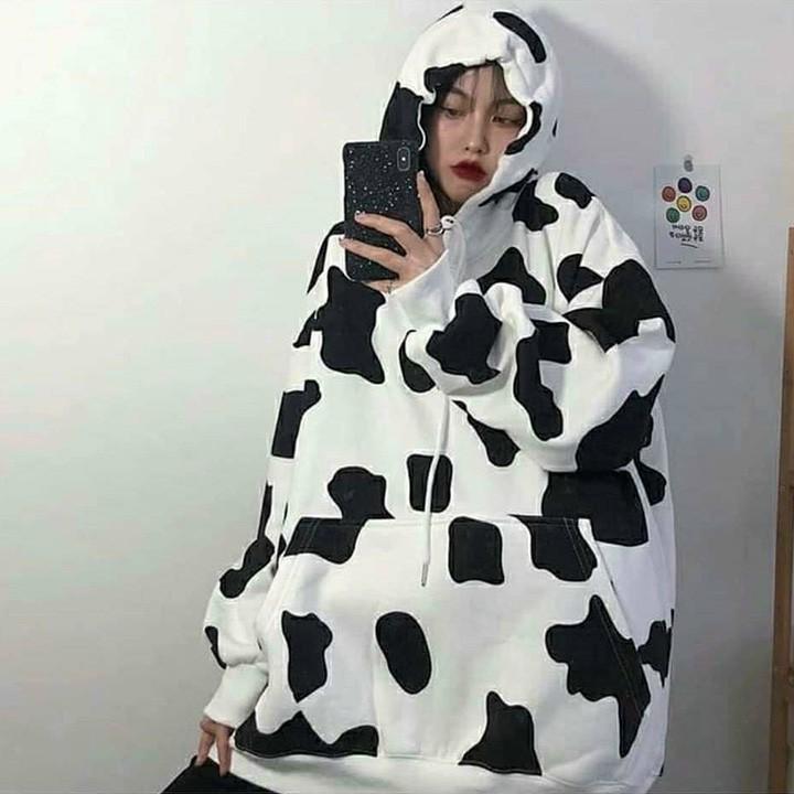 ÁO HOODIE - ÁO KHOÁC NỈ NGOẠI In 3D Bò Sữa Cổ Chui