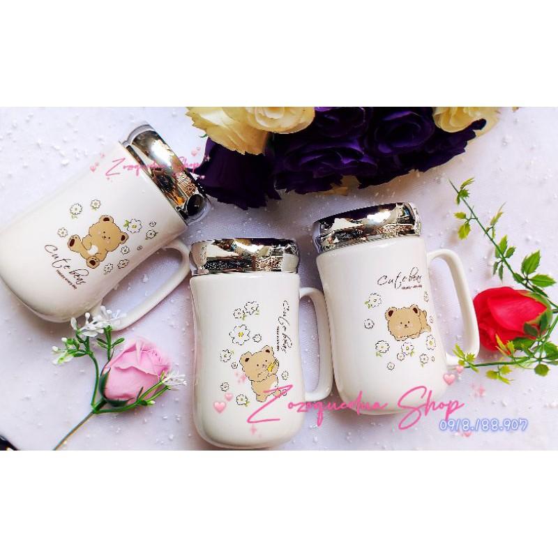Ly sứ giữ nhiệt nắp tráng gương cao cấp