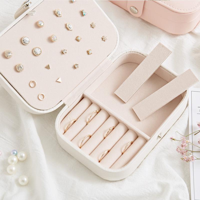 Hộp Đựng Trang Sức Bằng Da Đơn Giản Cho Nữ