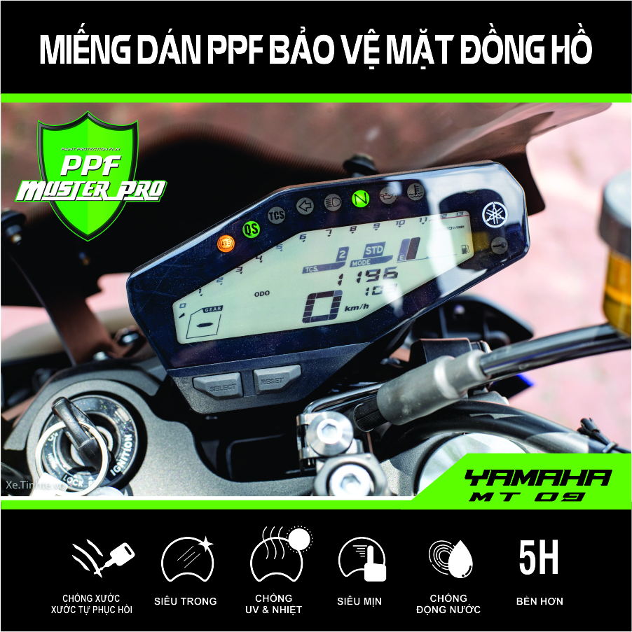 Miếng Dán PPF Bảo Vệ Mặt Đồng Hồ Xe Yamaha MT 09 - Yamaha MT 15 | Chất Liệu Film PPF