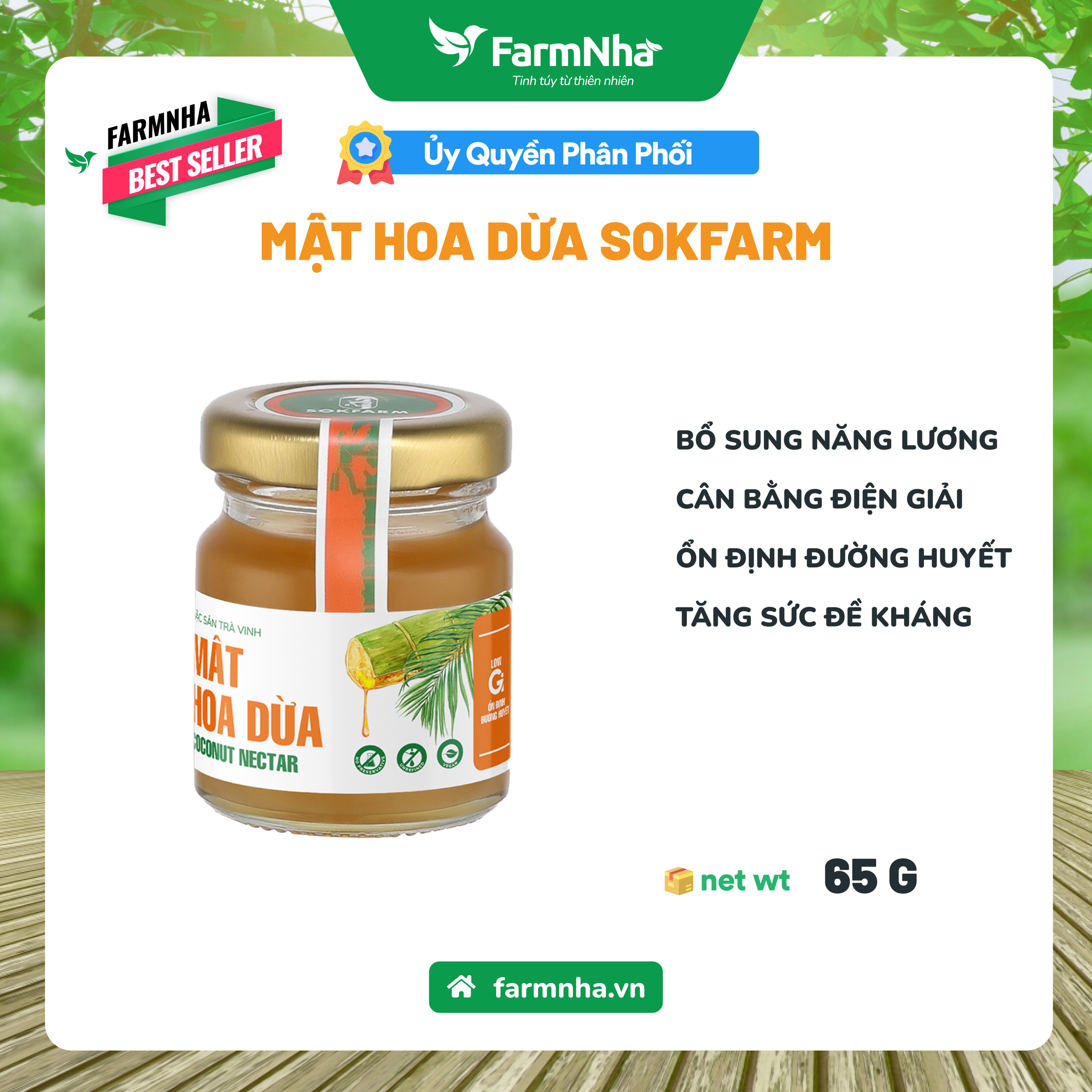 Mật hoa dừa Sokfarm - Hàng Chính Hãng - Dành cho người ăn kiêng, tiểu đường, người ĂN THUẦN CHAY và các món chay, giúp cân bằng điện giải, hồi phục sức khỏe và tăng sức đề kháng, nâng cao hệ miễn dịch [FARM NHÀ VIỆT