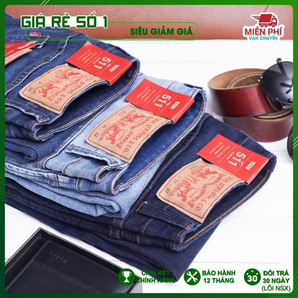 Quần Bò Jeans Nam ống suông, co dãn, loại túi chéo Cambodia (mã 27-28-29)