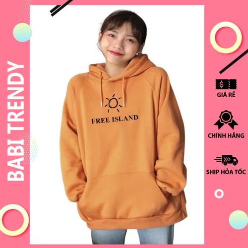 Áo hoodie nam nữ áo khoác FREE ISLAND unisex nỉ phong cách ovesize siêu đẹp Form Rộng – ST16 - babitrendy