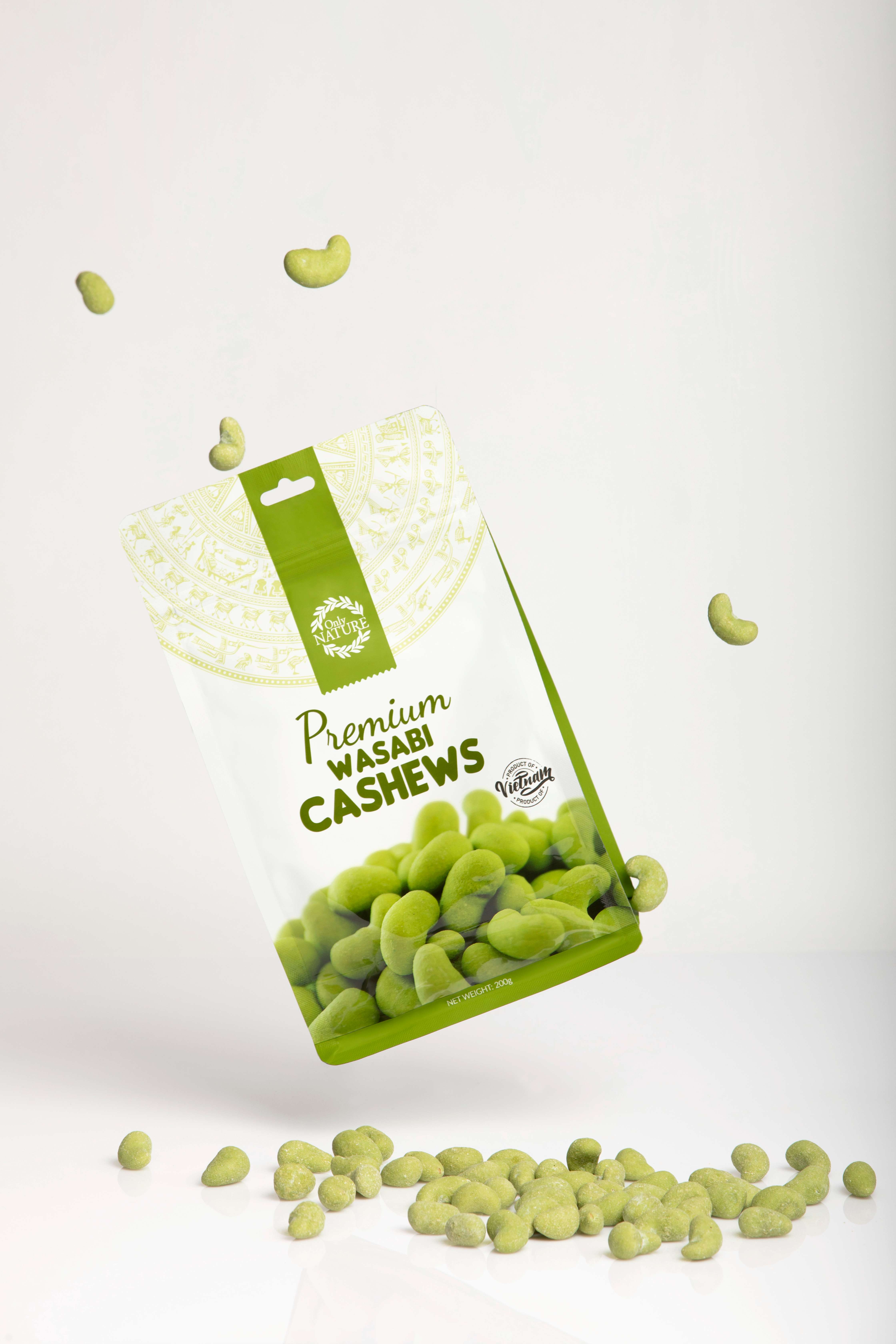 Hạt Điều Wasabi Only Nature 200gr / Túi Hàng Việt Nam Xuất Khẩu
