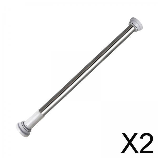 2xRod Rail Spring Extendable Telescopic Tension Curtain Pole 90-160cm