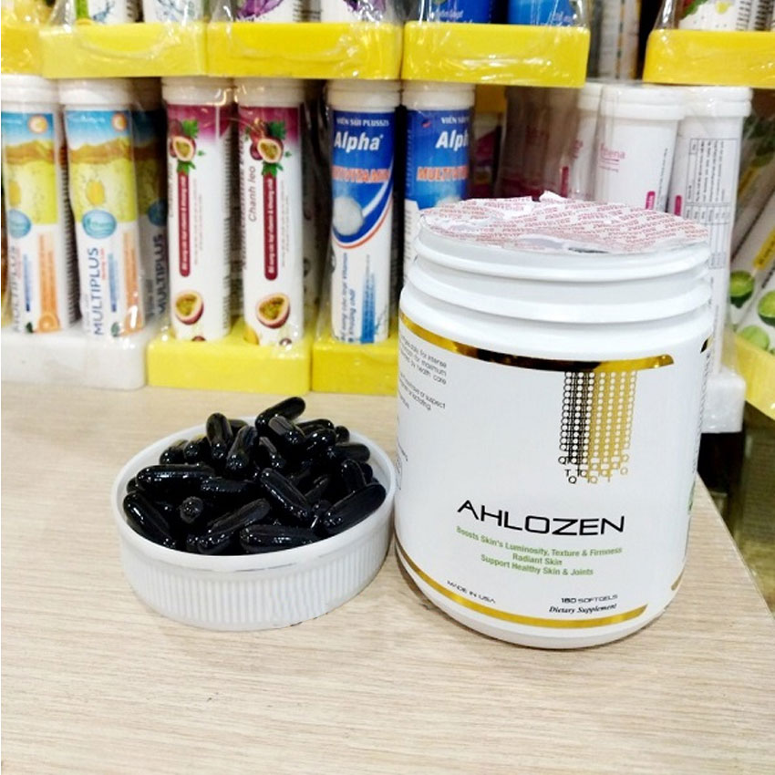 Viên uống Collagen + AEC Gold Ahlozen của Mỹ đẹp da, mờ thâm nám vết nhăn