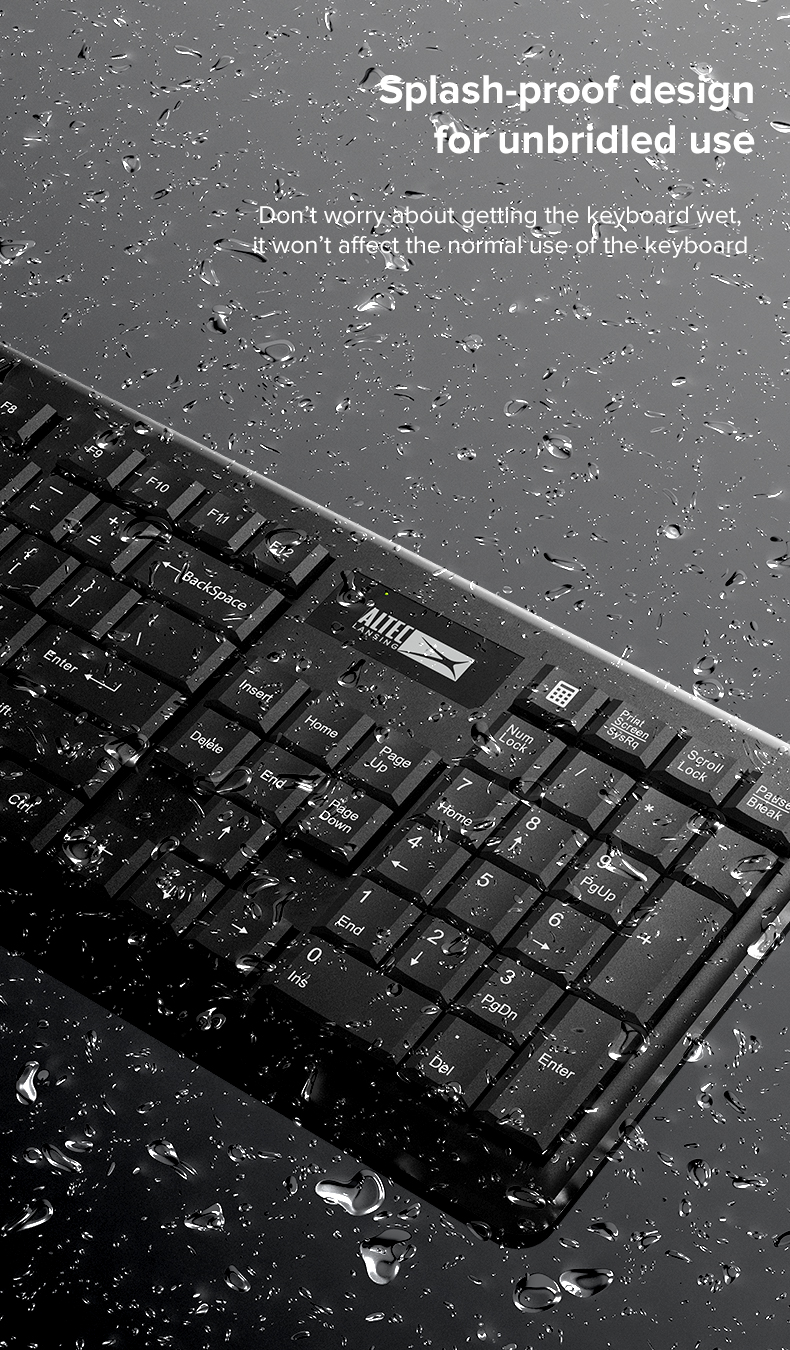 COMBO BÀN PHÍM CHUỘT KHÔNG DÂY ALTEC ALBC 6314,KEYBOARD MOUSE WIRELESS 2.4G 1200DPI-HÀNG CHÍNH HÃNG