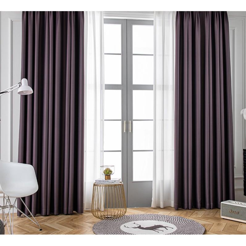 Rèm cửa khoen lỗ che nắng màu tím than nhiều size