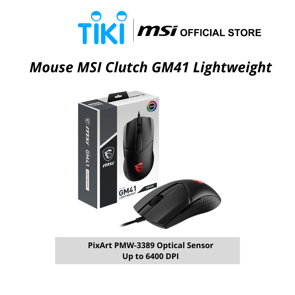 Chuột gaming có dây MSI Clutch GM41 Lightweight - Hàng chính hãng