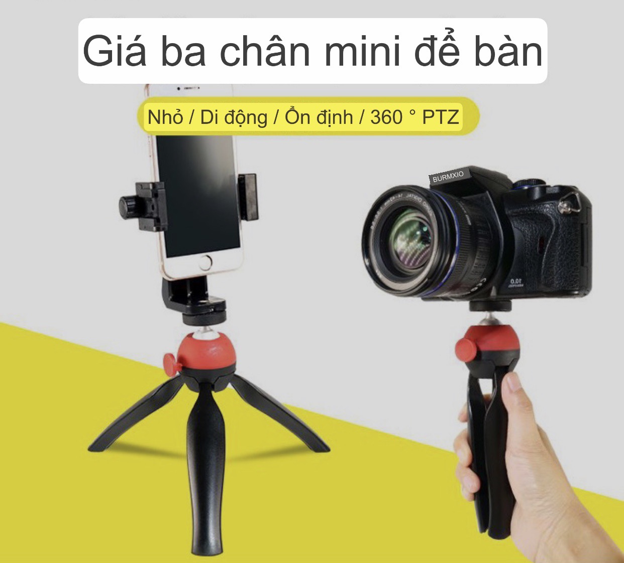 Chân đế Tripod Bluetooth mini TiMa.lala cho điện thoại và máy ảnh K3 - Hàng chính hãng