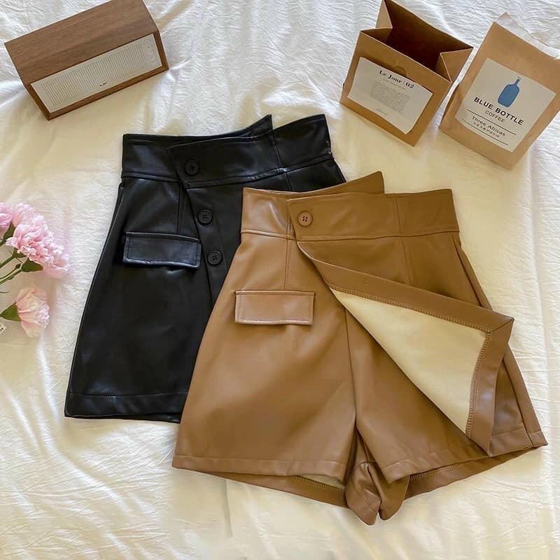 Quần Váy Da Nữ Lưng Cao 2 Túi Thời Trang TEP FASHION QV-D2C05