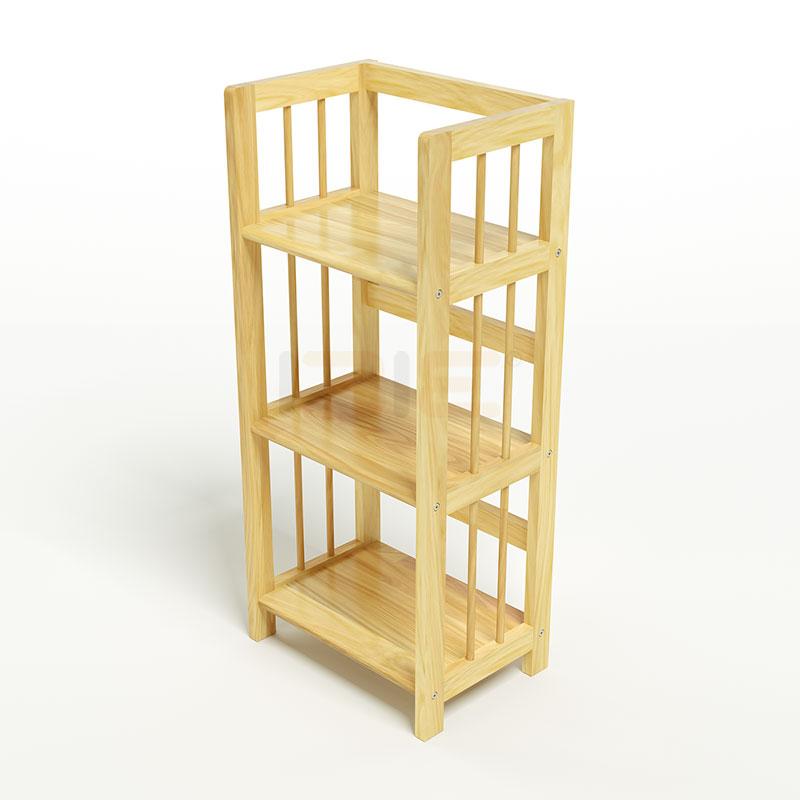 Kệ Sách 3 Tầng Gỗ Cao Su IBIE HB340RN - Màu Tự Nhiên