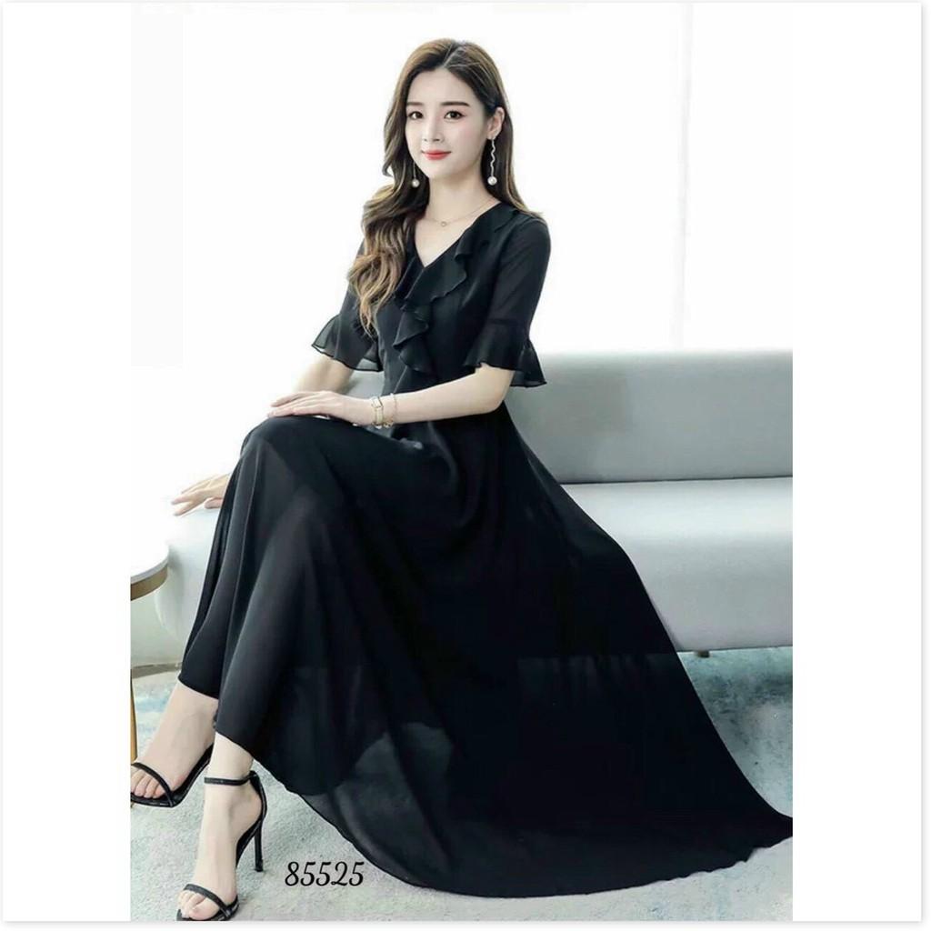 ĐẦM VOAN Ý,THIẾT KẾ HỌA TIẾT TRƠN NHƯNG KHÔNG KÉM PHẦN SANG TRỌNG THỜI TRANG VINA 1HIT FASHION