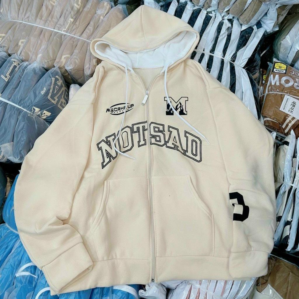 Áo Hoodie Nỉ Ngoại 2 Nón NOT SAD - Áo Khoác Nỉ nam nữ Unisex