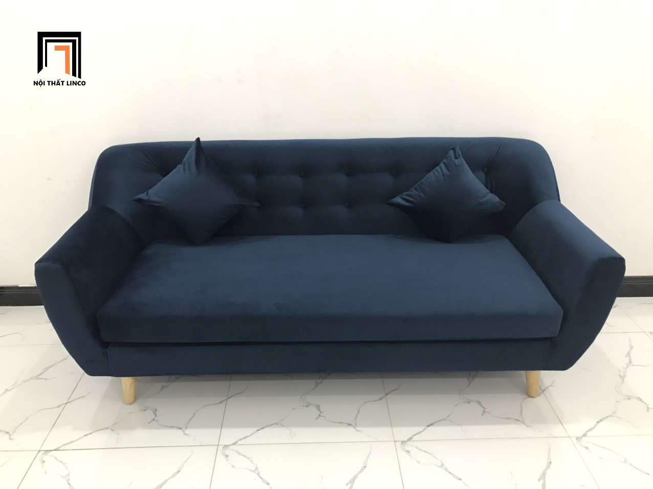 Ghế sofa băng NL xanh đen vải nhung nhiều kích cỡ