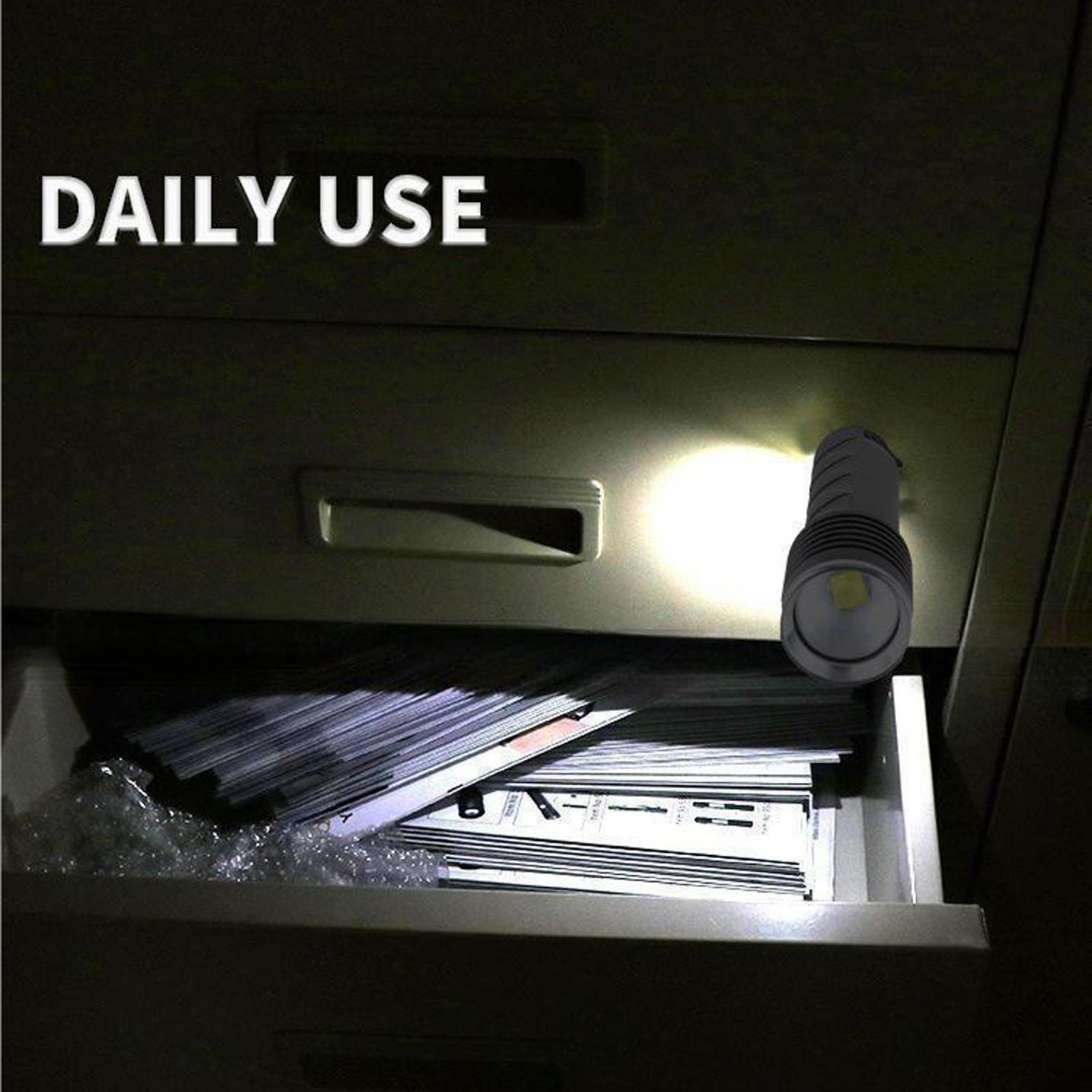 LED Flashlight Rechargeable Torch for Running Night Walking Auto Maintenance