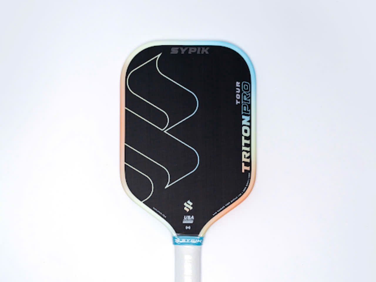 ￼Vợt Pickleball Sypik Triton Pro Sport Thể Thao Thể Dục Tennis Bóng - Màu Xanh Biển và Hồng Phấn - Cacbon, Cán Vợt, Banh