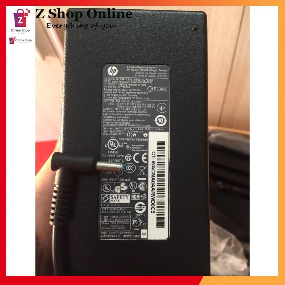 Sạc Dùng Cho HP 120W kim bé Xanh HSTNN-DA25 19.5V 6.15A Slim