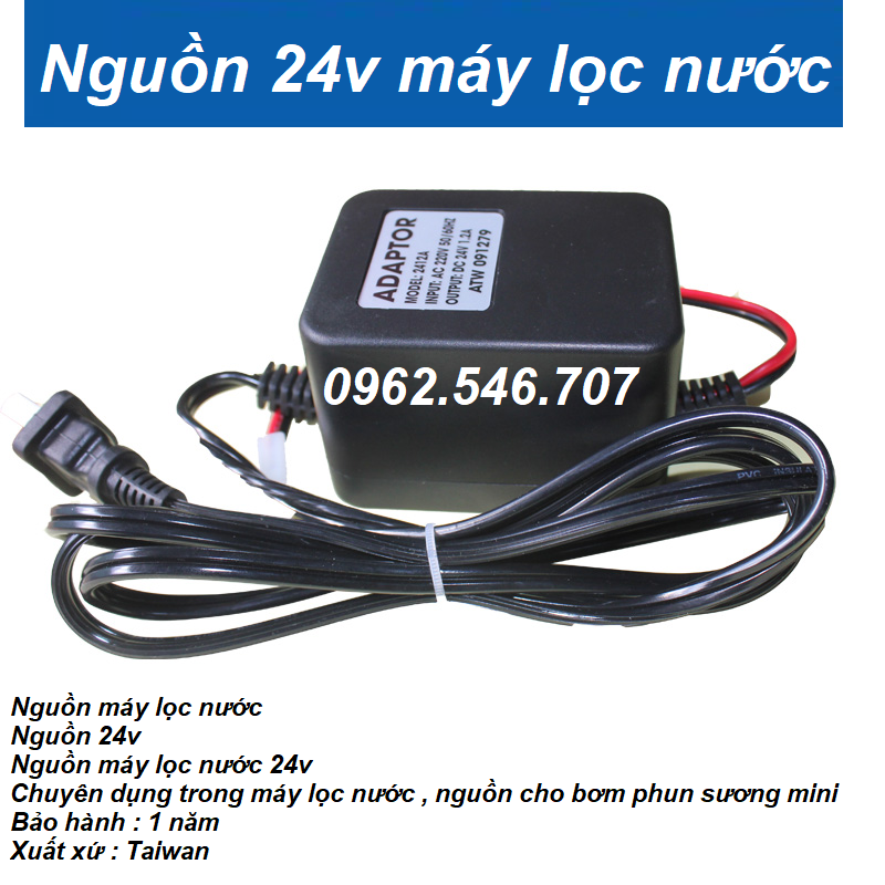 Bơm tăng áp cho máy lọc nước kèm nguồn adapter 24V ( Loại Tốt )