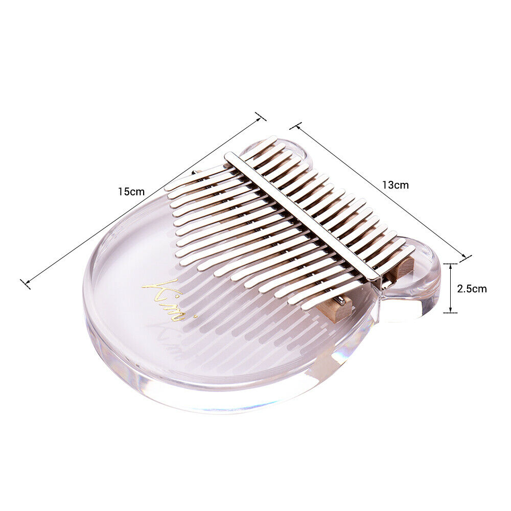 Đàn Kalimba 17 Phím Acrylic Trong Suốt Kimi M-10 (Hộp cứng chống sốc, Búa chỉnh âm, Sticker dán note, Khăn lau, Sách học) - Kèm Móng Gảy DreamMaker