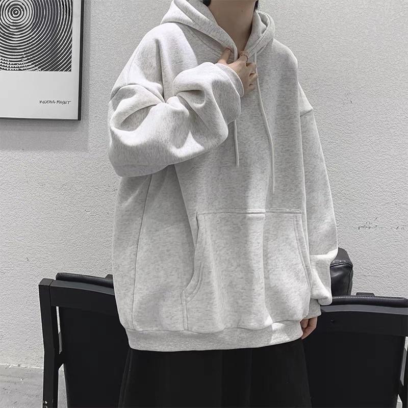 Áo hoodie trơn - chất nỉ cotton lót bông,form mũ to (có video cận chất