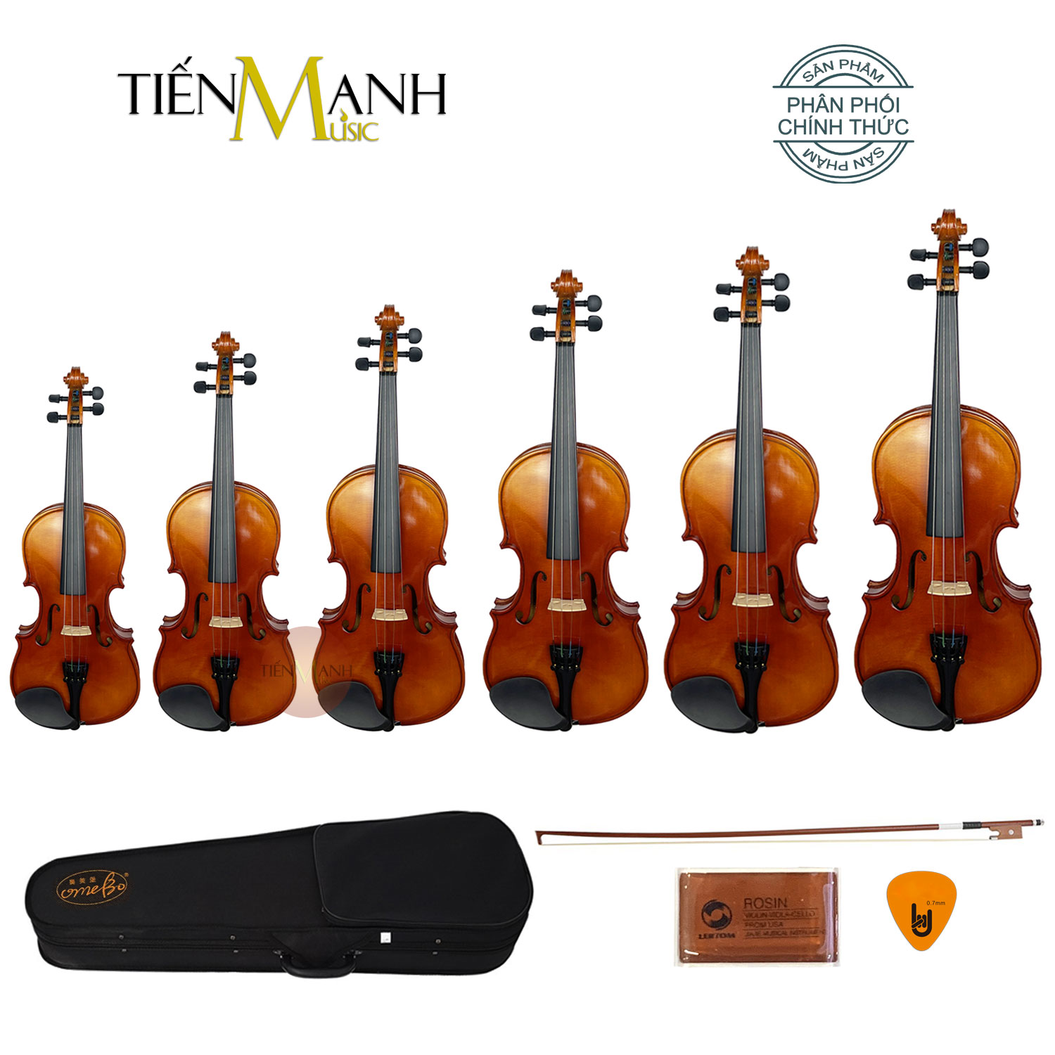 [Gỗ Tấm, Tặng Sticker] Đàn Violin Omebo RV205 Size 4/4, 3/4, 1/2, 1/4, 1/8, 1/10, 1/16 - Vĩ Cầm RV-205 Violon Hàng Chính Hãng - Kèm Móng Gẩy DreamMaker