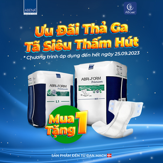 [Mua 1 Tặng 1] Tã dán người lớn Abri Form Premium L1 Nhập khẩu Đan Mạch có đốm nâu nhẹ (Gói 10 miếng)