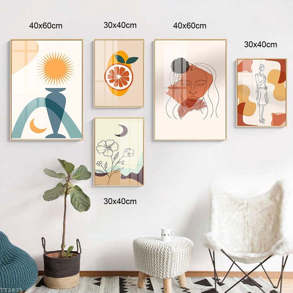 Tranh canvas treo tường bộ 5 bức - Tranh treo tường hiện đại đơn giản