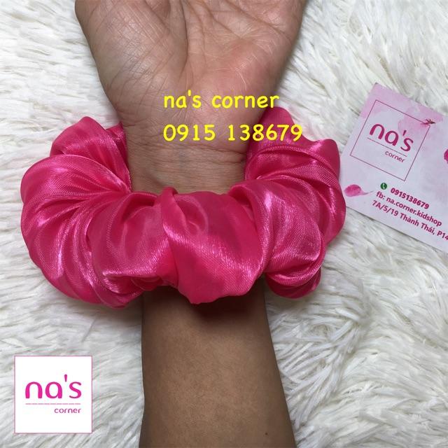 Scrunchies cột tóc voan lụa dày mềm bóng buộc tóc vải